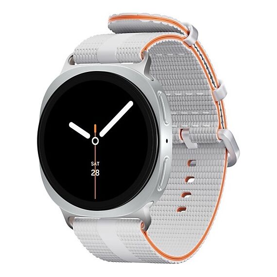 Galaxy Watch8 | 40 мм | Silver | Athleisure/White | M/L, Размер ремешка : M/L, Тип ремешка : Athleisure, Размер корпуса : 40 мм, Подключение часов : Bluetooth / Wi-Fi, Цвет ремешка: White, Цвет: Silver